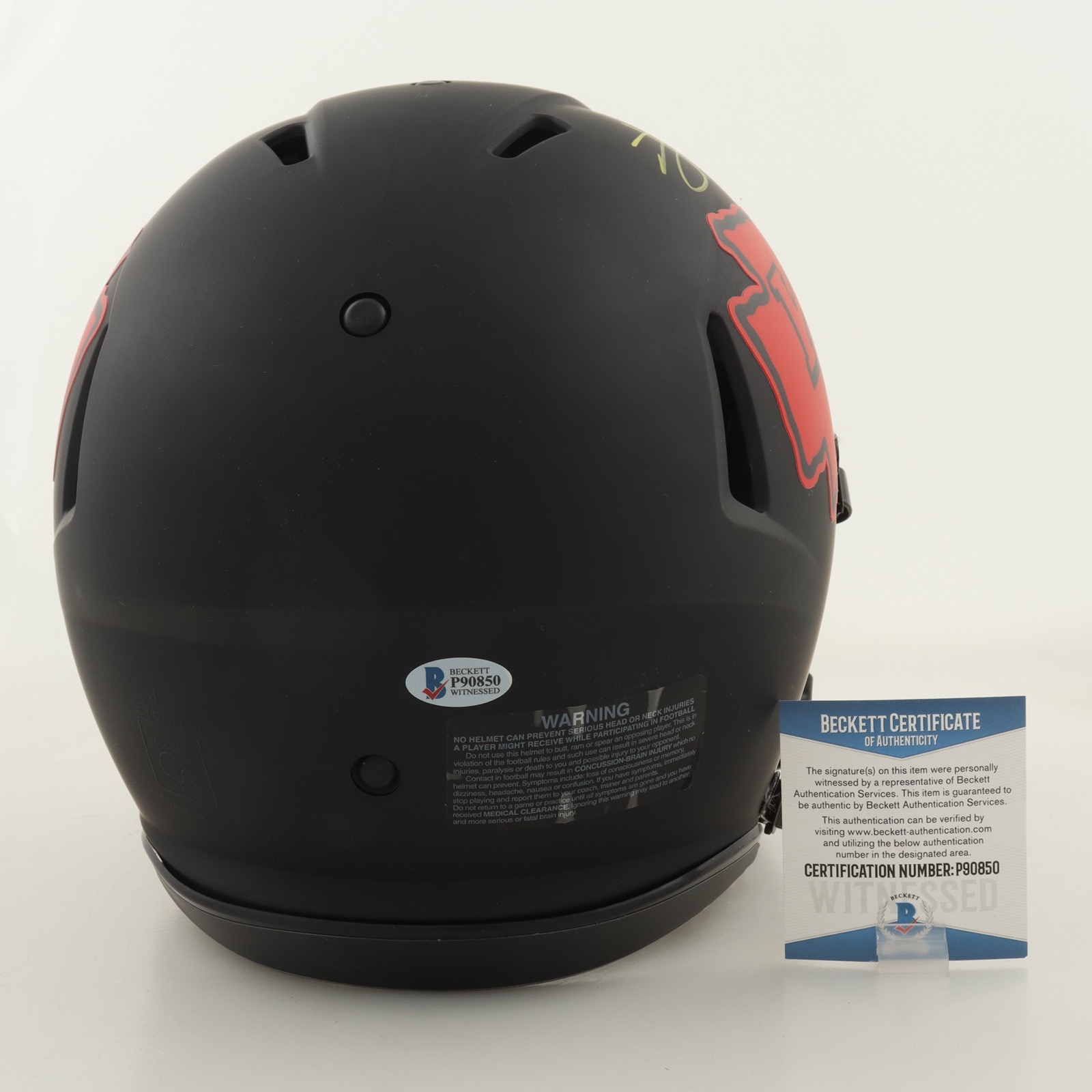 Travis Kelce Signed Chiefs Full-Size Authentic On-Field Eclipse Alternate Speed Helmet Inscribed "SB LIV Champs" (Beckett) at PristineAuction.com Travis Kelce Signed Chiefs Full-Size Authentic On-Field Eclipse Alternate Speed Helmet Inscribed "SB LIV Champs" (Beckett) at PristineAuction.com