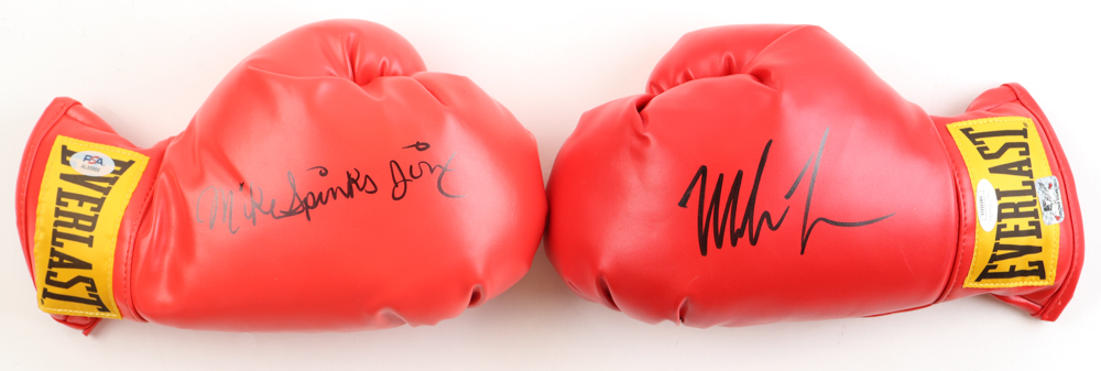 Mike Tyson & Michael Spinks Signed Pair of (2) Everlast Boxing Gloves Inscribed "Jinx" (JSA, Tyson & PSA) at PristineAuction.com Mike Tyson & Michael Spinks Signed Pair of (2) Everlast Boxing Gloves Inscribed "Jinx" (JSA, Tyson & PSA) at PristineAuction.com