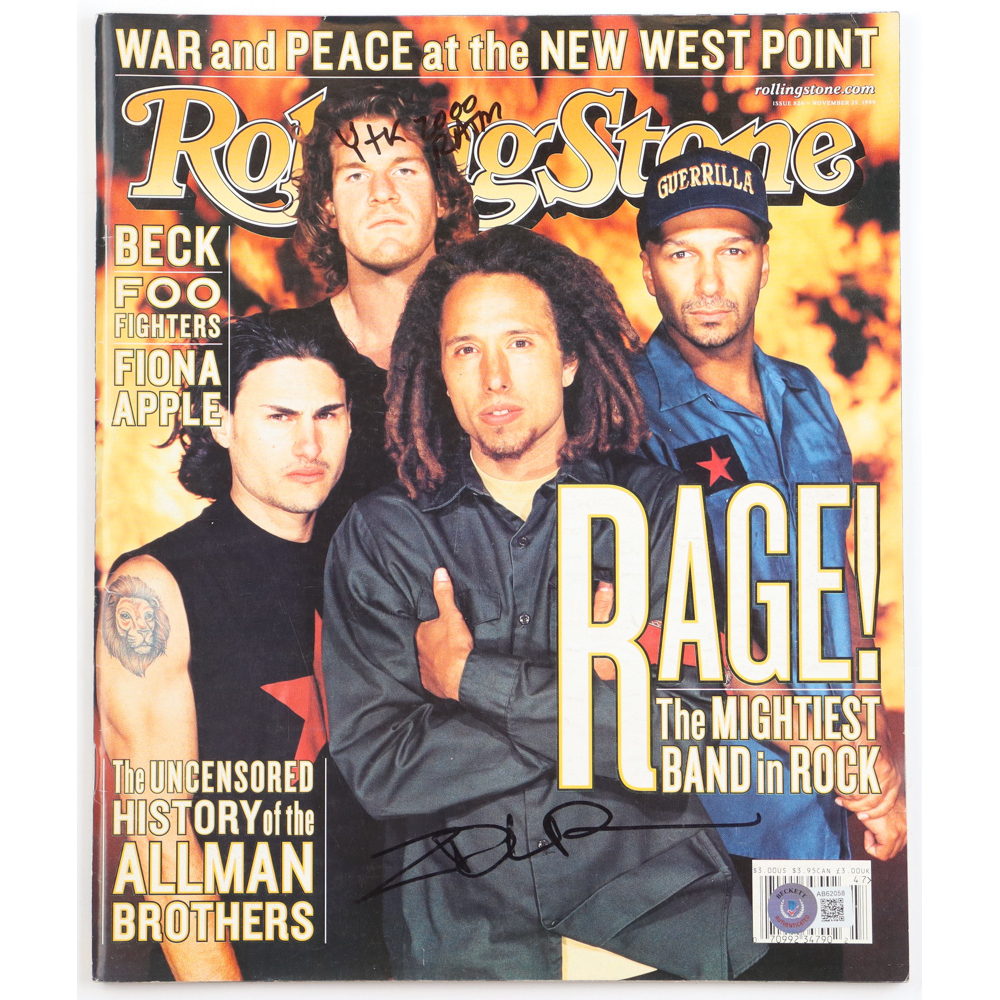 Zack de la Rocha & Tim Commerford Signed Rolling Stone Magazine ...