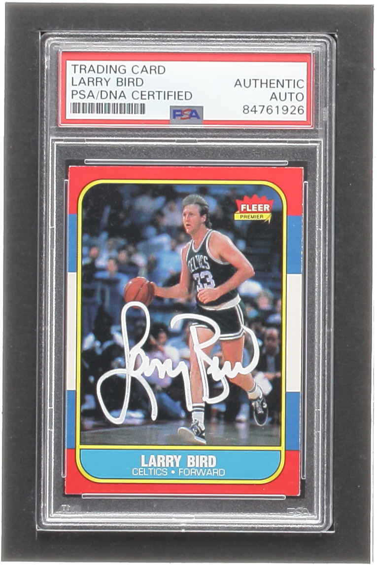 Larry Bird Signed 1986-87 Fleer #9 (PSA & Beckett) at PristineAuction.com Larry Bird Signed 1986-87 Fleer #9 (PSA & Beckett) at PristineAuction.com