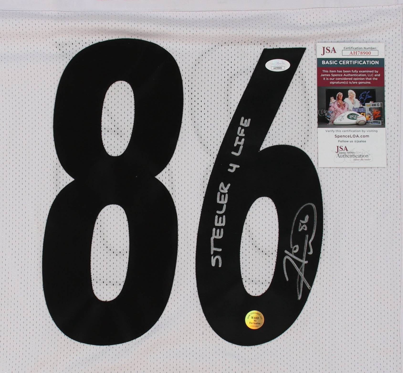 Hines Ward Signed Career Highlight Stat Jersey Inscribed "Steeler 4 Life" (JSA & Ward) at PristineAuction.com Hines Ward Signed Career Highlight Stat Jersey Inscribed "Steeler 4 Life" (JSA & Ward) at PristineAuction.com