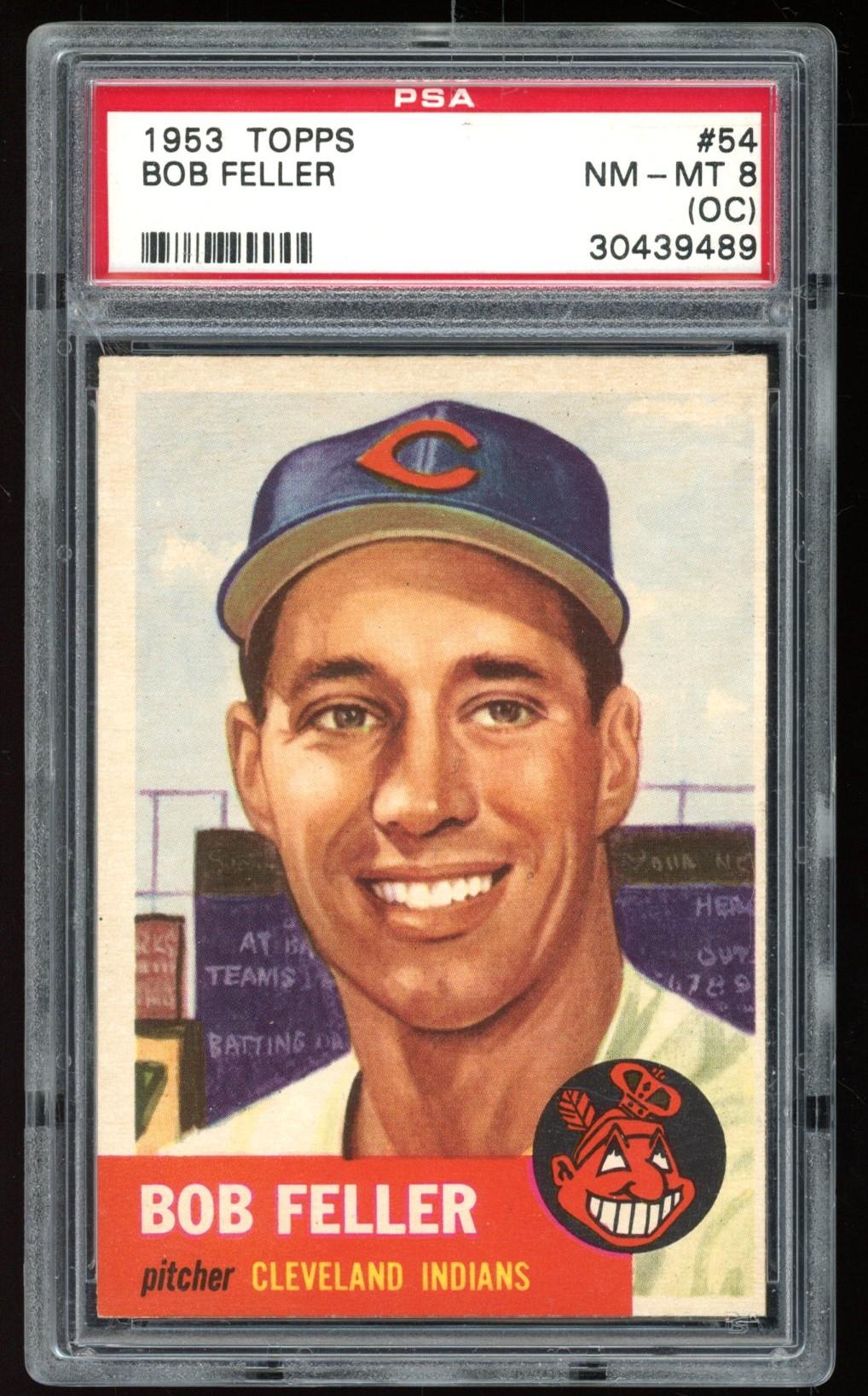 Bob Feller 1954 Topps #54 (PSA 8) (OC) at PristineAuction.com Bob Feller 1954 Topps #54 (PSA 8) (OC) at PristineAuction.com