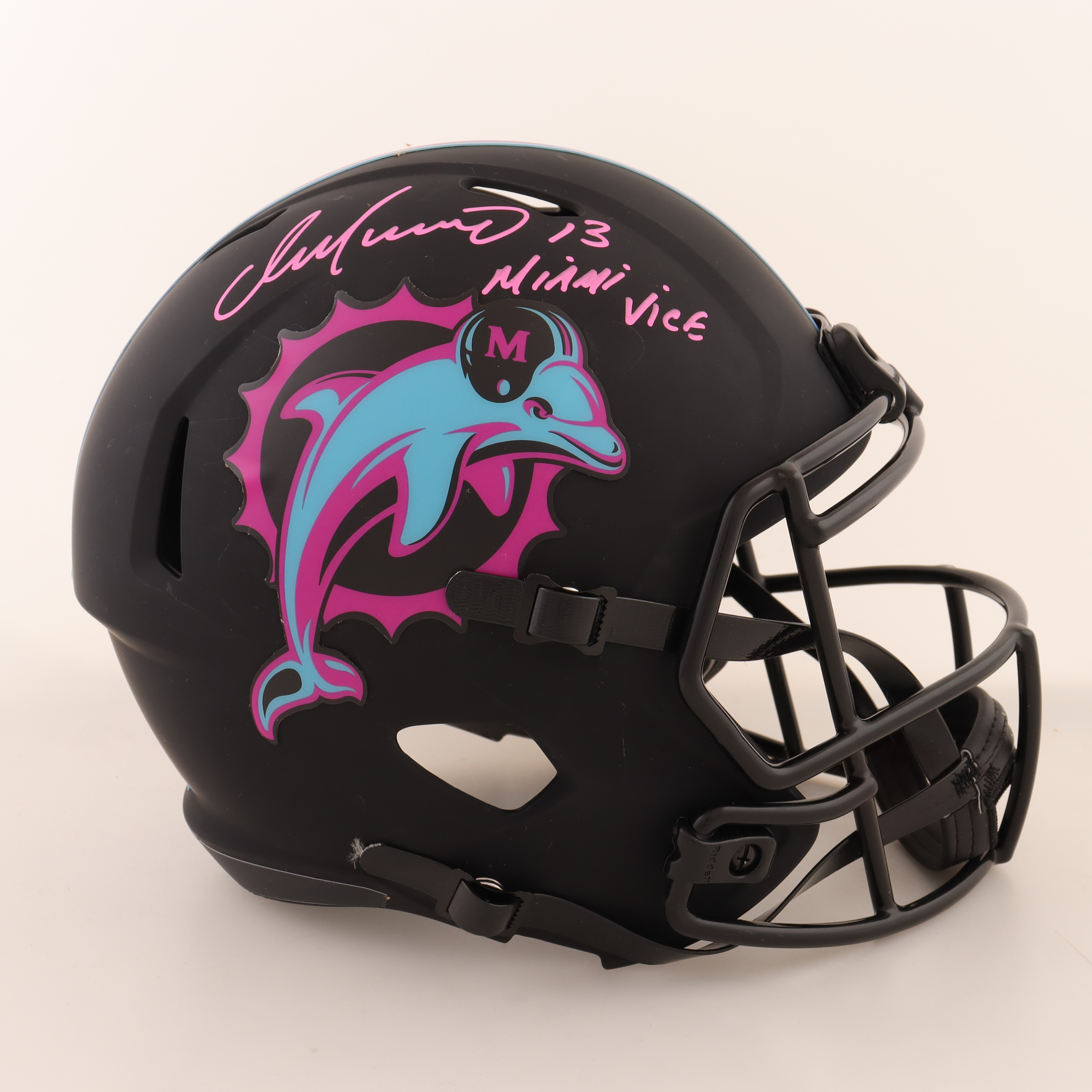 Dan Marino Signed Dolphins Full-Size Eclipse Alternate Speed Helmet Inscribed "Miami Vice" (JSA) at PristineAuction.com Dan Marino Signed Dolphins Full-Size Eclipse Alternate Speed Helmet Inscribed "Miami Vice" (JSA) at PristineAuction.com