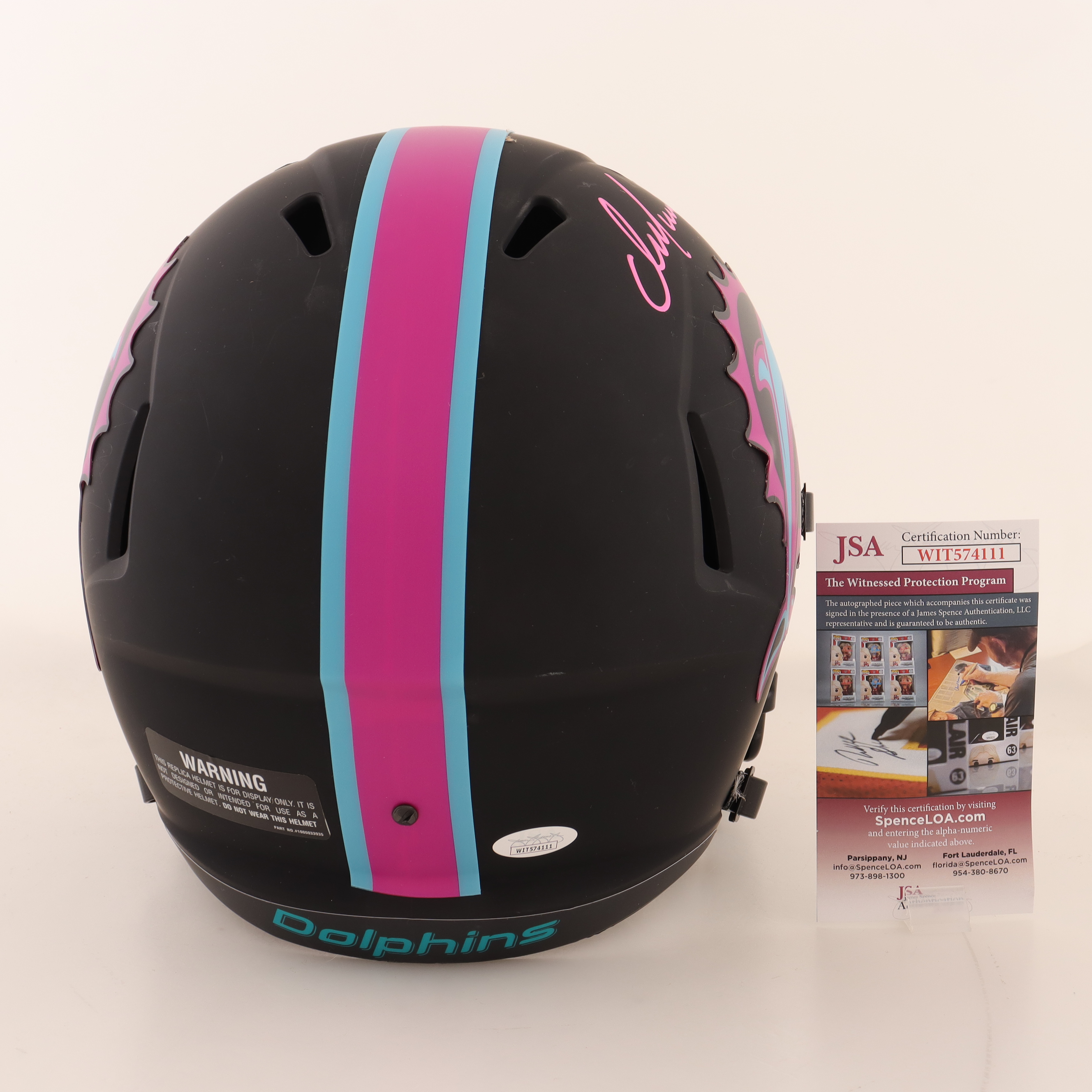 Dan Marino Signed Dolphins Full-Size Eclipse Alternate Speed Helmet Inscribed "Miami Vice" (JSA) at PristineAuction.com Dan Marino Signed Dolphins Full-Size Eclipse Alternate Speed Helmet Inscribed "Miami Vice" (JSA) at PristineAuction.com