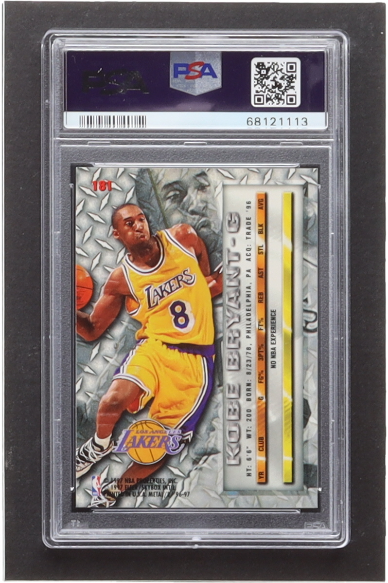 Kobe Bryant 1996-97 Metal #181 RC (PSA 8) at PristineAuction.com Kobe Bryant 1996-97 Metal #181 RC (PSA 8) at PristineAuction.com