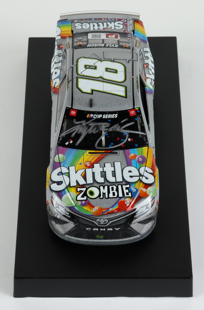 Kyle Busch Signed 2020 NASCAR #18 Skittles Zombie - Texas Win - Raced Version - 1:24 Premium Action Diecast Car at PristineAuction.com Kyle Busch Signed 2020 NASCAR #18 Skittles Zombie - Texas Win - Raced Version - 1:24 Premium Action Diecast Car at PristineAuction.com