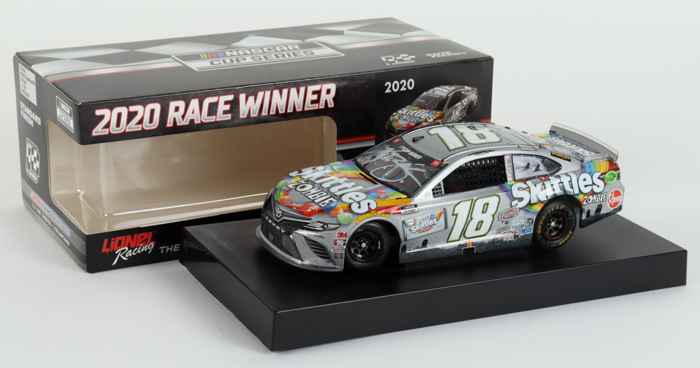 Kyle Busch Signed 2020 NASCAR #18 Skittles Zombie - Texas Win - Raced Version - 1:24 Premium Action Diecast Car at PristineAuction.com Kyle Busch Signed 2020 NASCAR #18 Skittles Zombie - Texas Win - Raced Version - 1:24 Premium Action Diecast Car at PristineAuction.com