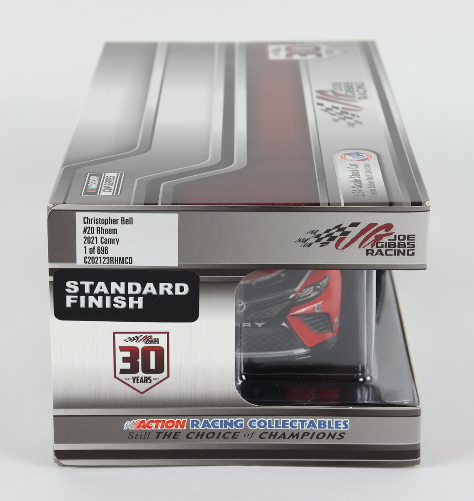 Christopher Bell Signed 2021 NASCAR #20 Rheem - 1:24 Premium Action Diecast Car (PA) - Limited Edition 1 of 696 at PristineAuction.com Christopher Bell Signed 2021 NASCAR #20 Rheem - 1:24 Premium Action Diecast Car (PA) - Limited Edition 1 of 696 at PristineAuction.com
