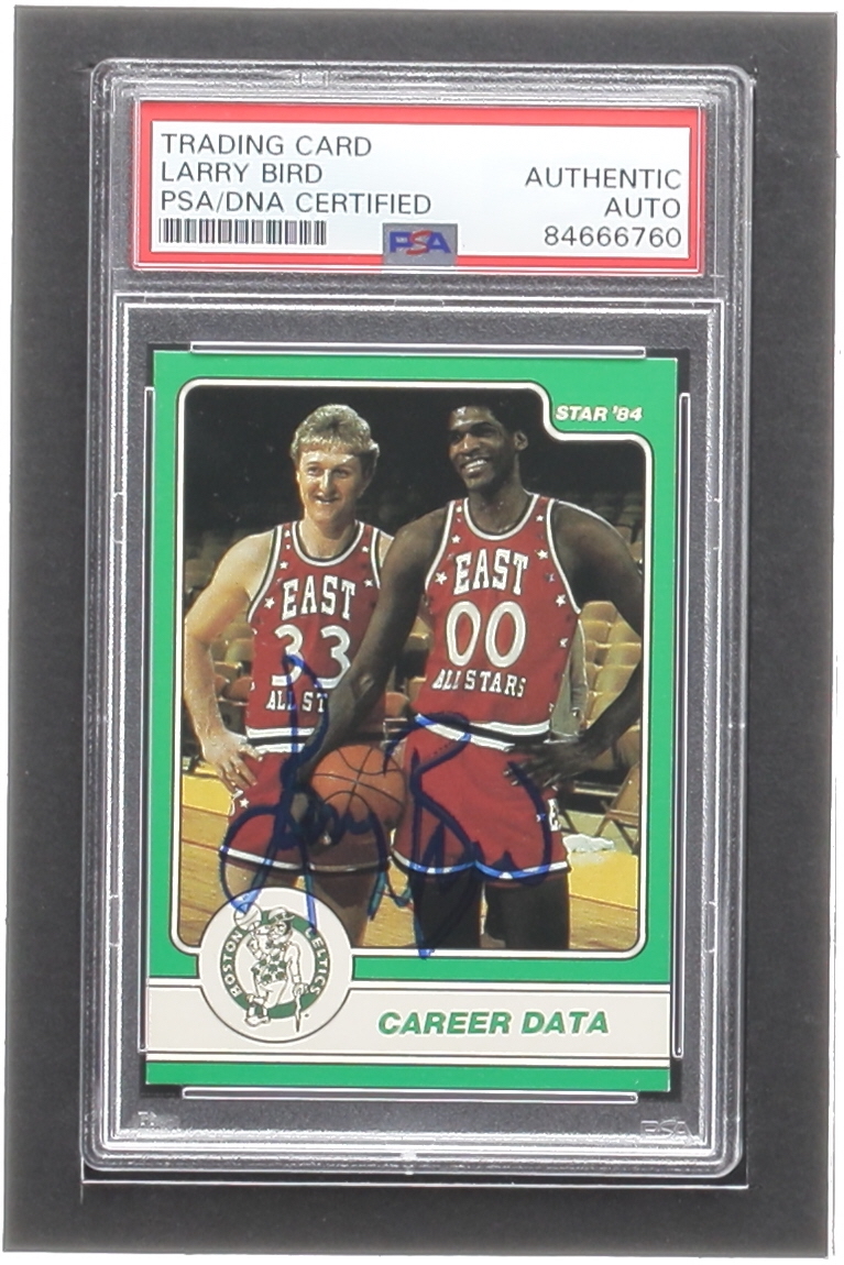 Larry Bird Signed 1984 Star Larry Bird #16 Career Data (PSA) at PristineAuction.com Larry Bird Signed 1984 Star Larry Bird #16 Career Data (PSA) at PristineAuction.com