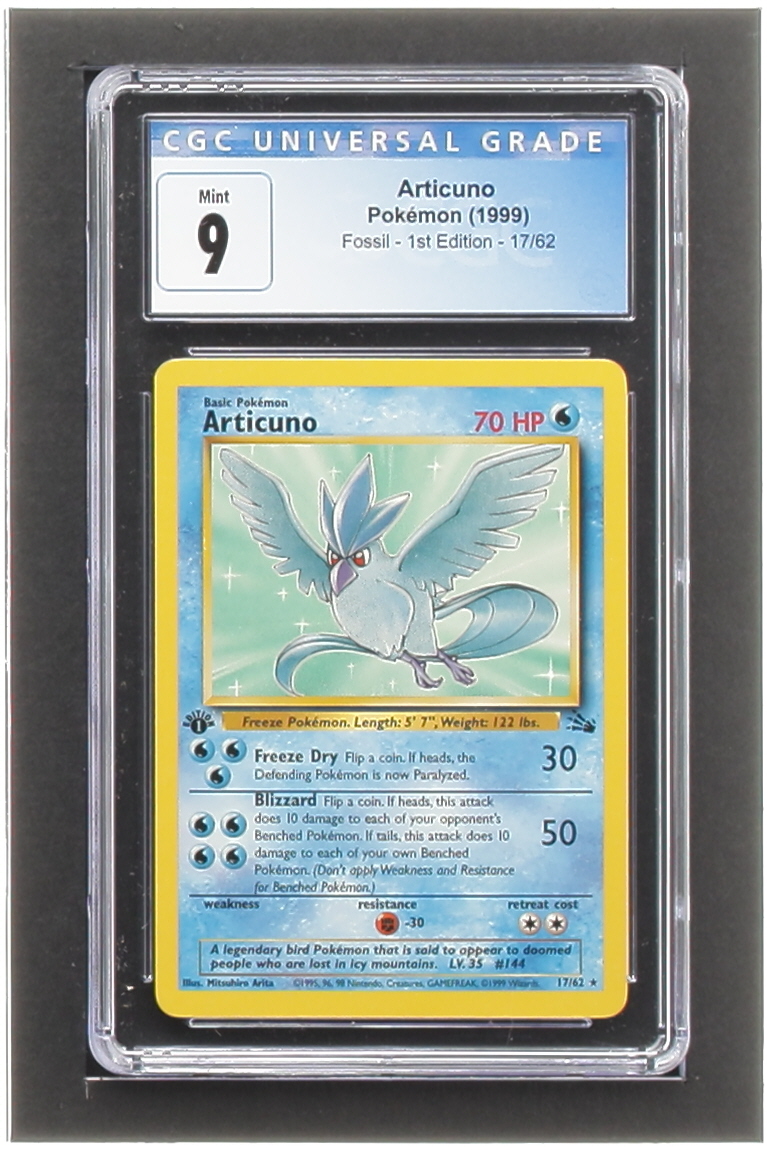Articuno 1999 Pokemon Fossil 1st Edition #17 (CGC 9) at PristineAuction.com Articuno 1999 Pokemon Fossil 1st Edition #17 (CGC 9) at PristineAuction.com
