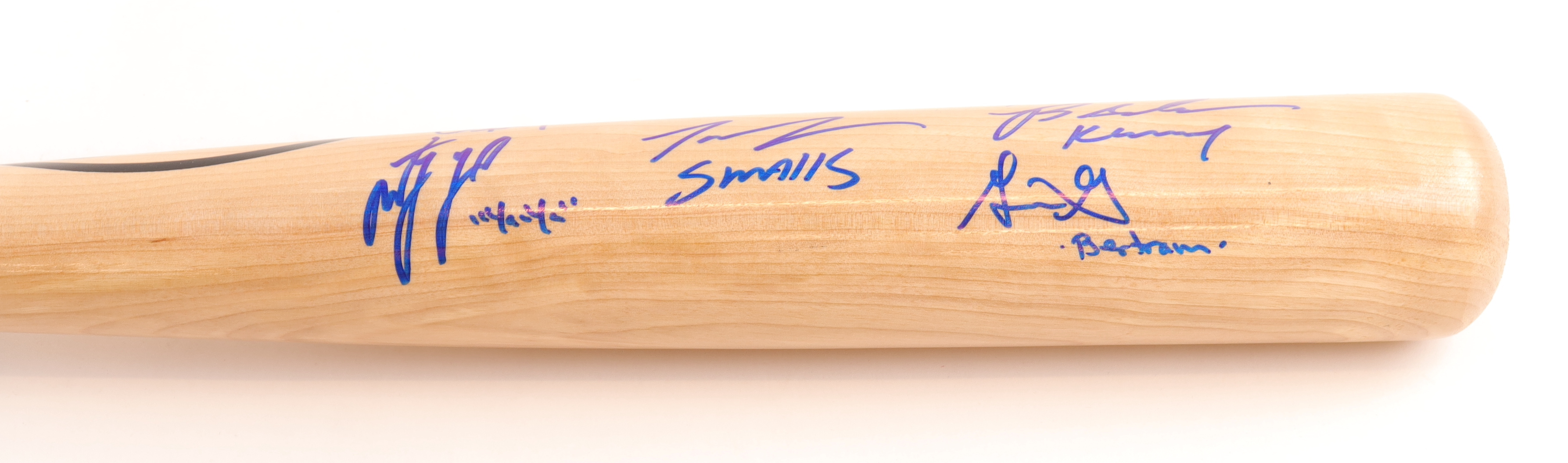 "The Sandlot" Rawlings Pro Baseball Bat Cast-Signed By (7) With Tom Guiry, Chauncey Leopardi, Marty York, Victor DiMattia with Multiple Inscriptions (Beckett) at PristineAuction.com "The Sandlot" Rawlings Pro Baseball Bat Cast-Signed By (7) With Tom Guiry, Chauncey Leopardi, Marty York, Victor DiMattia with Multiple Inscriptions (Beckett) at PristineAuction.com