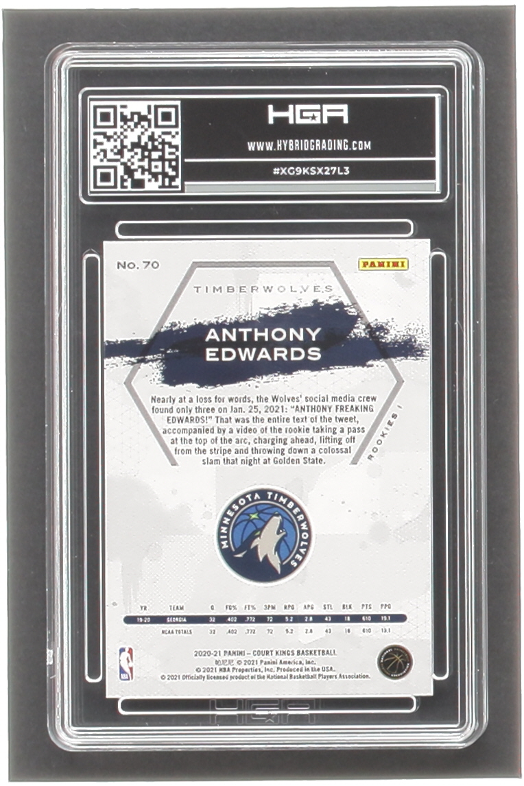 Anthony Edwards 2020-21 Court Kings #70 RC (HGA 9) at PristineAuction.com Anthony Edwards 2020-21 Court Kings #70 RC (HGA 9) at PristineAuction.com