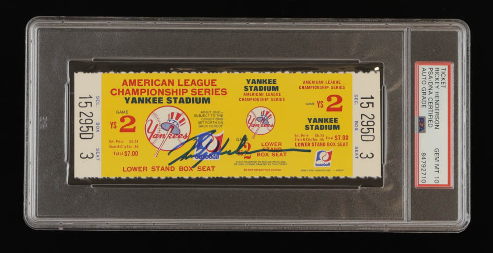 Rickey Henderson Signed ALCS Ticket (PSA) at PristineAuction.com Rickey Henderson Signed ALCS Ticket (PSA) at PristineAuction.com