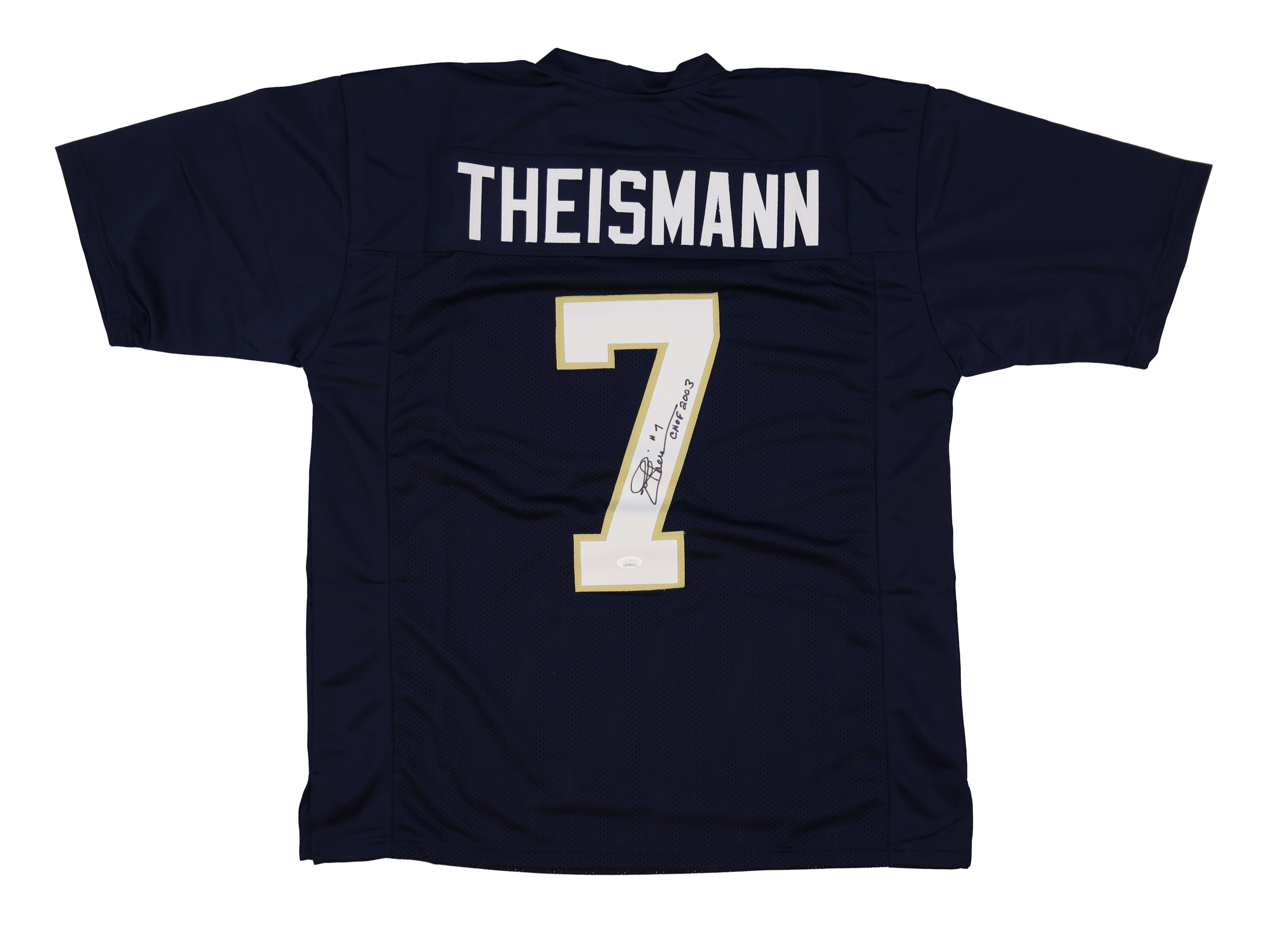 Joe Theismann Signed Notre Dame Fighting Irish Jersey Inscribed "CHOF 2003" (JSA) at PristineAuction.com Joe Theismann Signed Notre Dame Fighting Irish Jersey Inscribed "CHOF 2003" (JSA) at PristineAuction.com