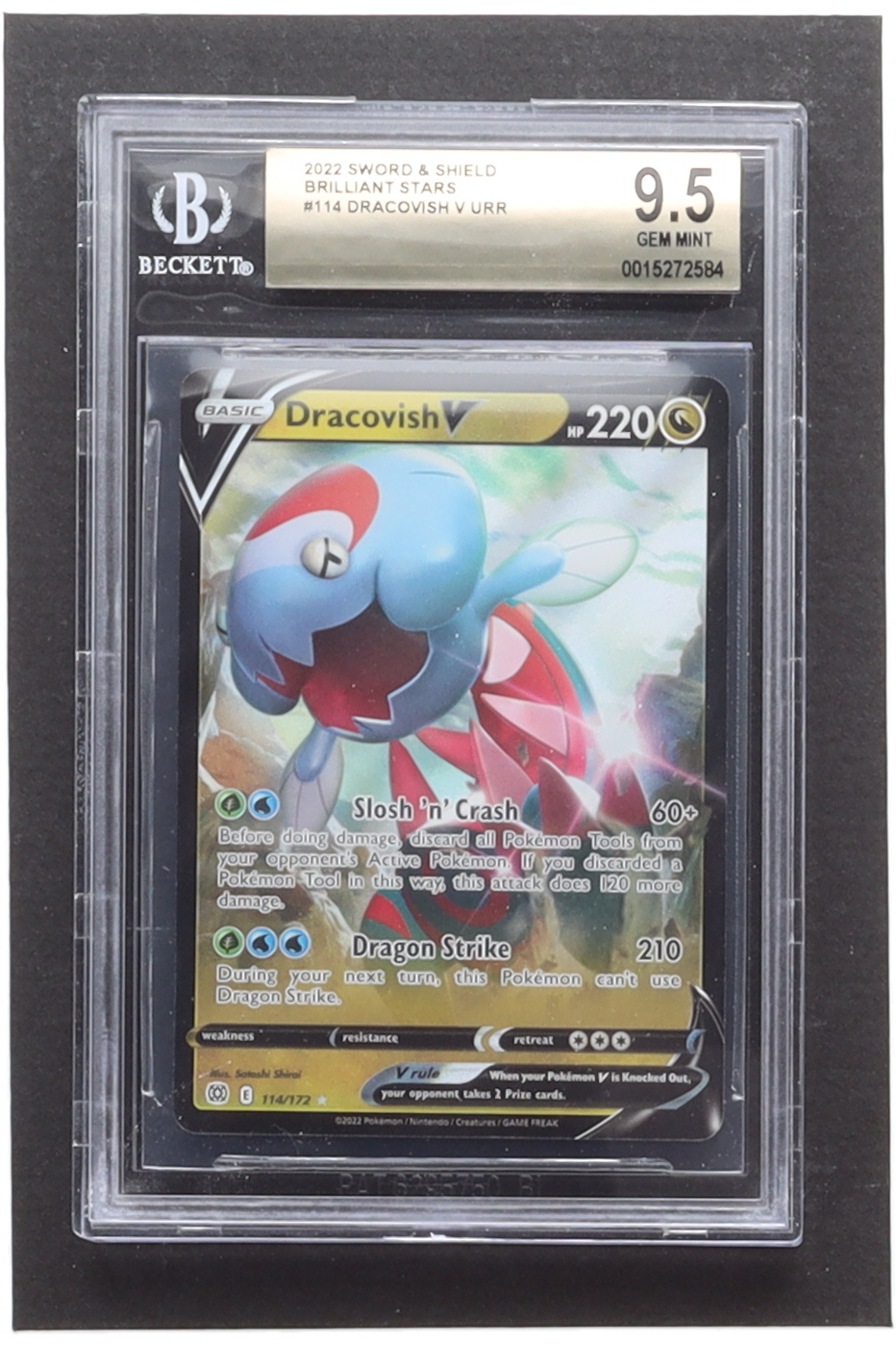 Dracovish V 2022 Pokemon Sword and Shield Brilliant Stars #114 (BGS 9.5) at PristineAuction.com Dracovish V 2022 Pokemon Sword and Shield Brilliant Stars #114 (BGS 9.5) at PristineAuction.com