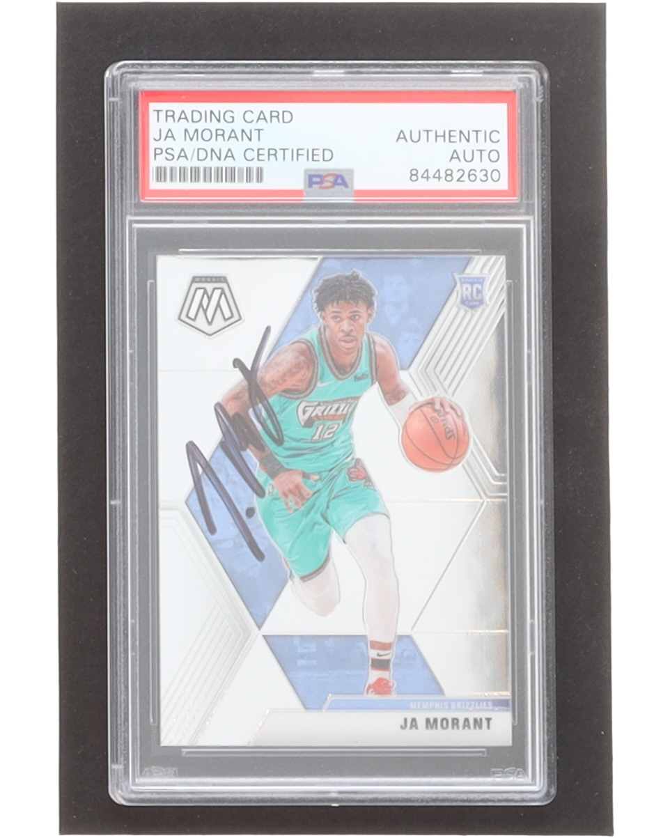 Ja Morant Signed 2019-20 Panini Mosaic #219 RC (PSA) at PristineAuction.com Ja Morant Signed 2019-20 Panini Mosaic #219 RC (PSA) at PristineAuction.com