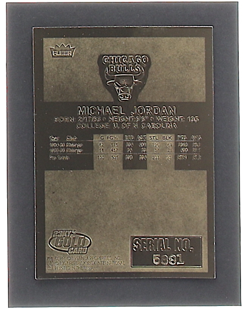 1997 fleer 23kt gold michael jordan