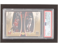 Michael Jordan / LeBron James 2005-06 Upper Deck Michael Jordan/LeBron James Gold #LJMJ2 #06/23 (PSA 9) at PristineAuction.com