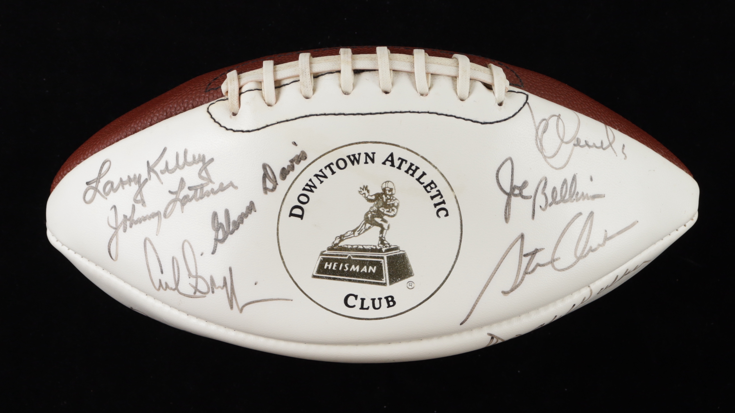 Heisman Trophy Winners Logo Football Signed By (10) with Doak Walker, Billy Vessels, Angelo Bertelli, Archie Griffin, Mike Rozier (JSA) at PristineAuction.com Heisman Trophy Winners Logo Football Signed By (10) with Doak Walker, Billy Vessels, Angelo Bertelli, Archie Griffin, Mike Rozier (JSA) at PristineAuction.com