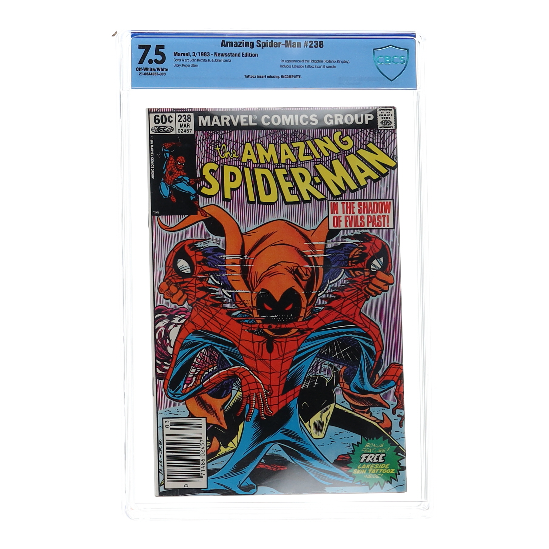 1983 "The Amazing Spider-Man" Issue #238 Marvel Comic Book (CBCS 7.5) at PristineAuction.com 1983 "The Amazing Spider-Man" Issue #238 Marvel Comic Book (CBCS 7.5) at PristineAuction.com