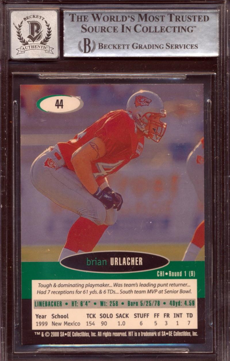 Brian Urlacher Signed 2000 Sage Hit #44 RC (BAS 10) at PristineAuction.com Brian Urlacher Signed 2000 Sage Hit #44 RC (BAS 10) at PristineAuction.com