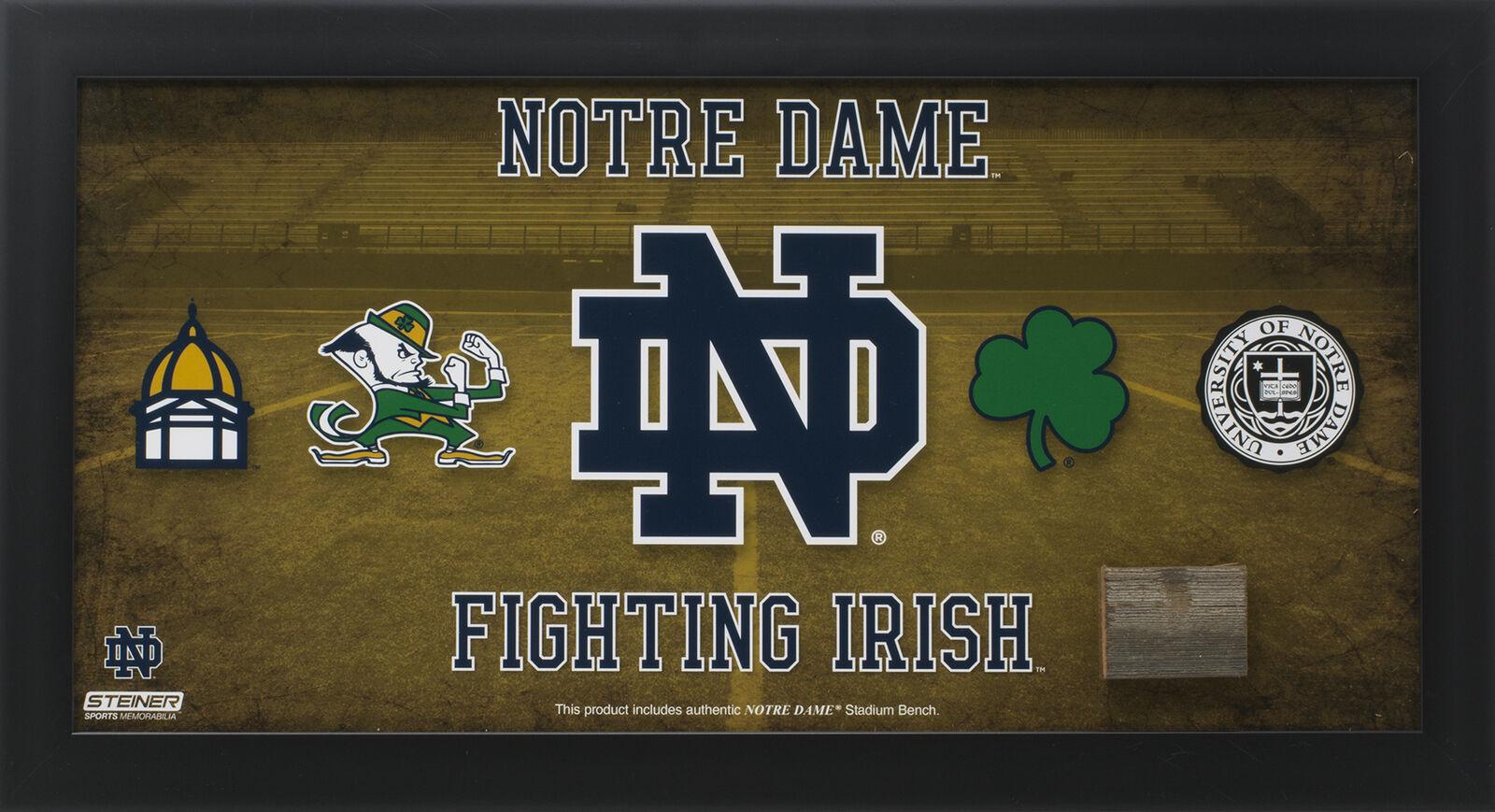 Notre Dame Fighting Irish Custom Framed Stadium Bench Piece (Steiner) at PristineAuction.com Notre Dame Fighting Irish Custom Framed Stadium Bench Piece (Steiner) at PristineAuction.com