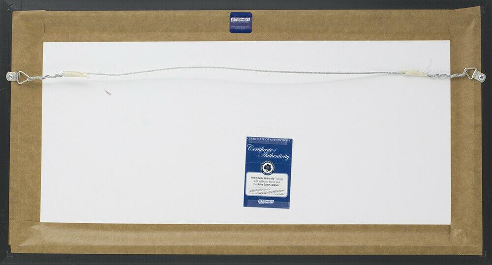 Notre Dame Fighting Irish Custom Framed Stadium Bench Piece (Steiner) at PristineAuction.com Notre Dame Fighting Irish Custom Framed Stadium Bench Piece (Steiner) at PristineAuction.com