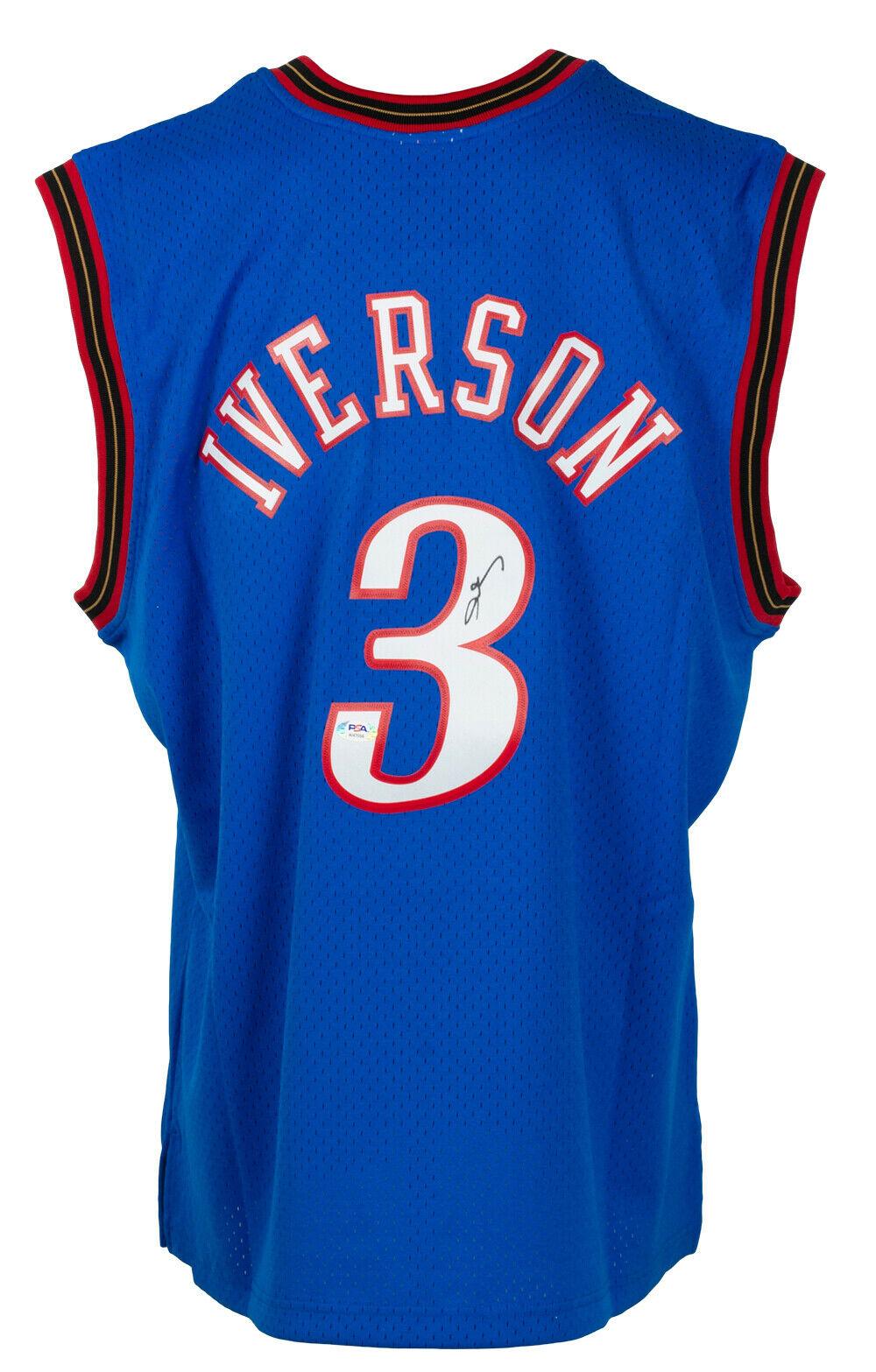 Allen Iverson Signed 76ers Mitchell & Ness Jersey (PSA) at PristineAuction.com Allen Iverson Signed 76ers Mitchell & Ness Jersey (PSA) at PristineAuction.com