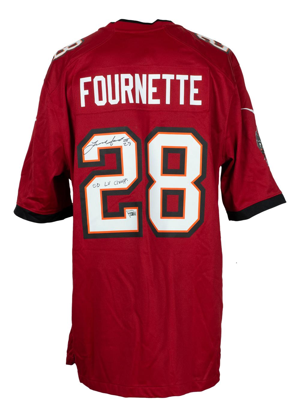 Leonard Fournette Signed Buccaneers Nike Jersey Inscribed "SB LV Champs" (Fanatics) at PristineAuction.com Leonard Fournette Signed Buccaneers Nike Jersey Inscribed "SB LV Champs" (Fanatics) at PristineAuction.com