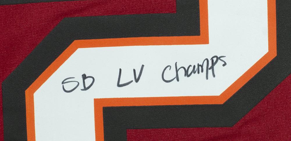 Leonard Fournette Signed Buccaneers Nike Jersey Inscribed "SB LV Champs" (Fanatics) at PristineAuction.com Leonard Fournette Signed Buccaneers Nike Jersey Inscribed "SB LV Champs" (Fanatics) at PristineAuction.com