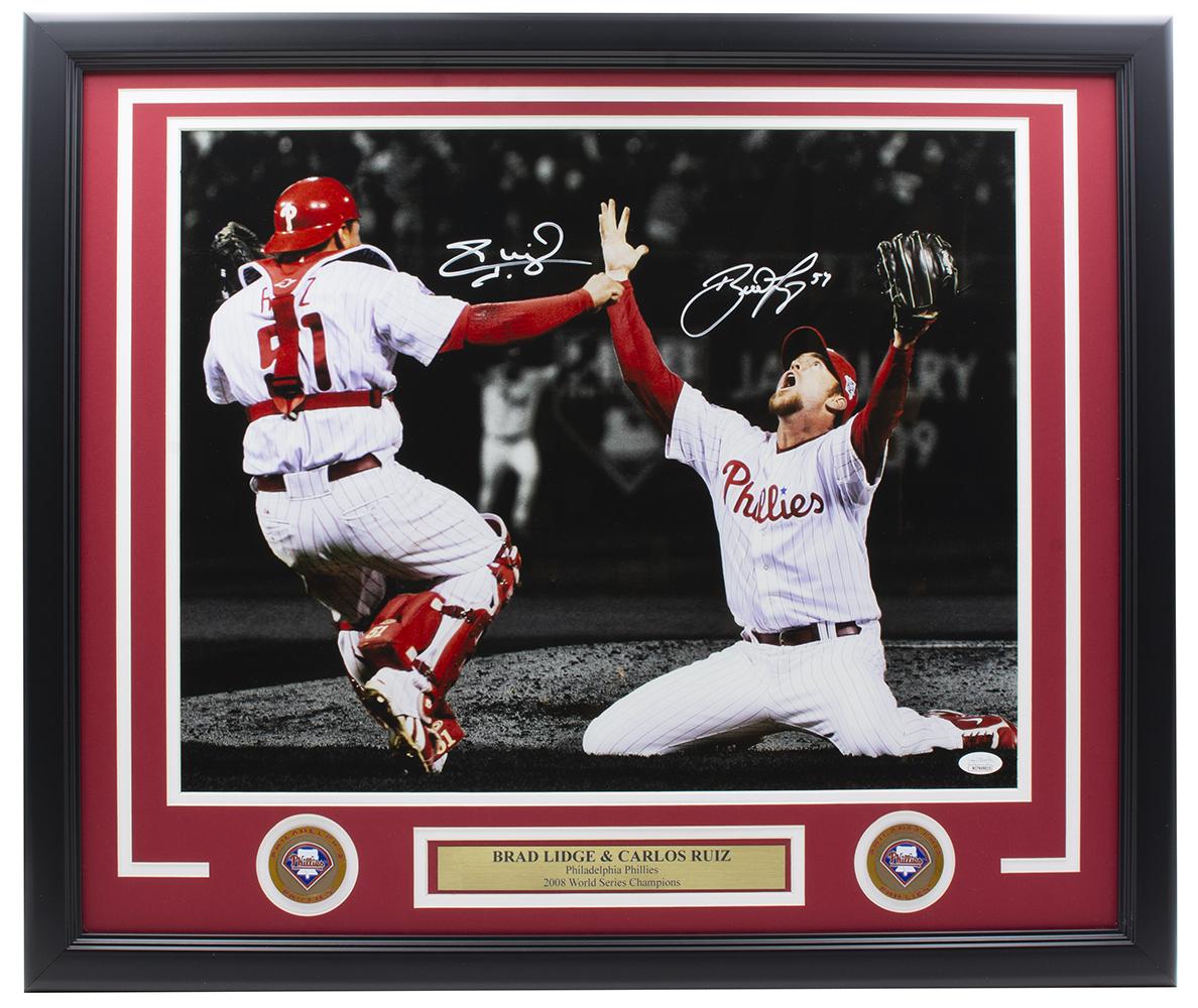 Brad Lidge & Carlos Ruiz Signed Phillies Custom Framed Photo Display (JSA) at PristineAuction.com Brad Lidge & Carlos Ruiz Signed Phillies Custom Framed Photo Display (JSA) at PristineAuction.com