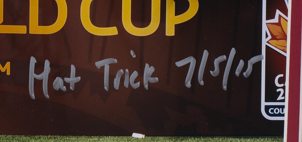 2015 Team USA World Cup 22x27 Custom Framed Photo Display Team-Signed by (10) with Hope Solo, Carli Lloyd, Shannon Boxx, Morgan Brian Inscribed "Hat Trick 7/5/15" (PSA) at PristineAuction.com 2015 Team USA World Cup 22x27 Custom Framed Photo Display Team-Signed by (10) with Hope Solo, Carli Lloyd, Shannon Boxx, Morgan Brian Inscribed "Hat Trick 7/5/15" (PSA) at PristineAuction.com