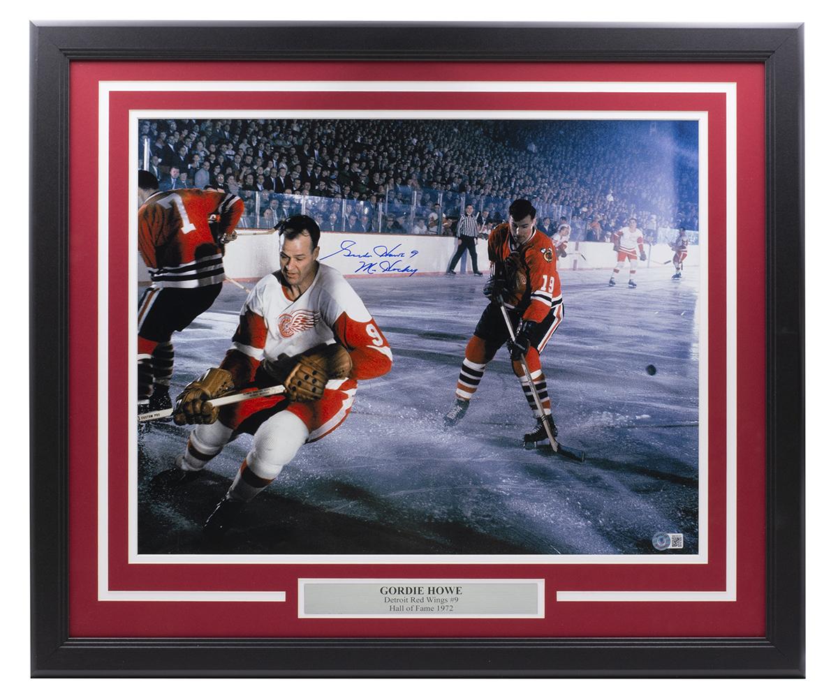 Gordie Howe Signed Red Wings Custom Framed Photo Inscribed "Mr. Hockey" (Beckett) at PristineAuction.com Gordie Howe Signed Red Wings Custom Framed Photo Inscribed "Mr. Hockey" (Beckett) at PristineAuction.com