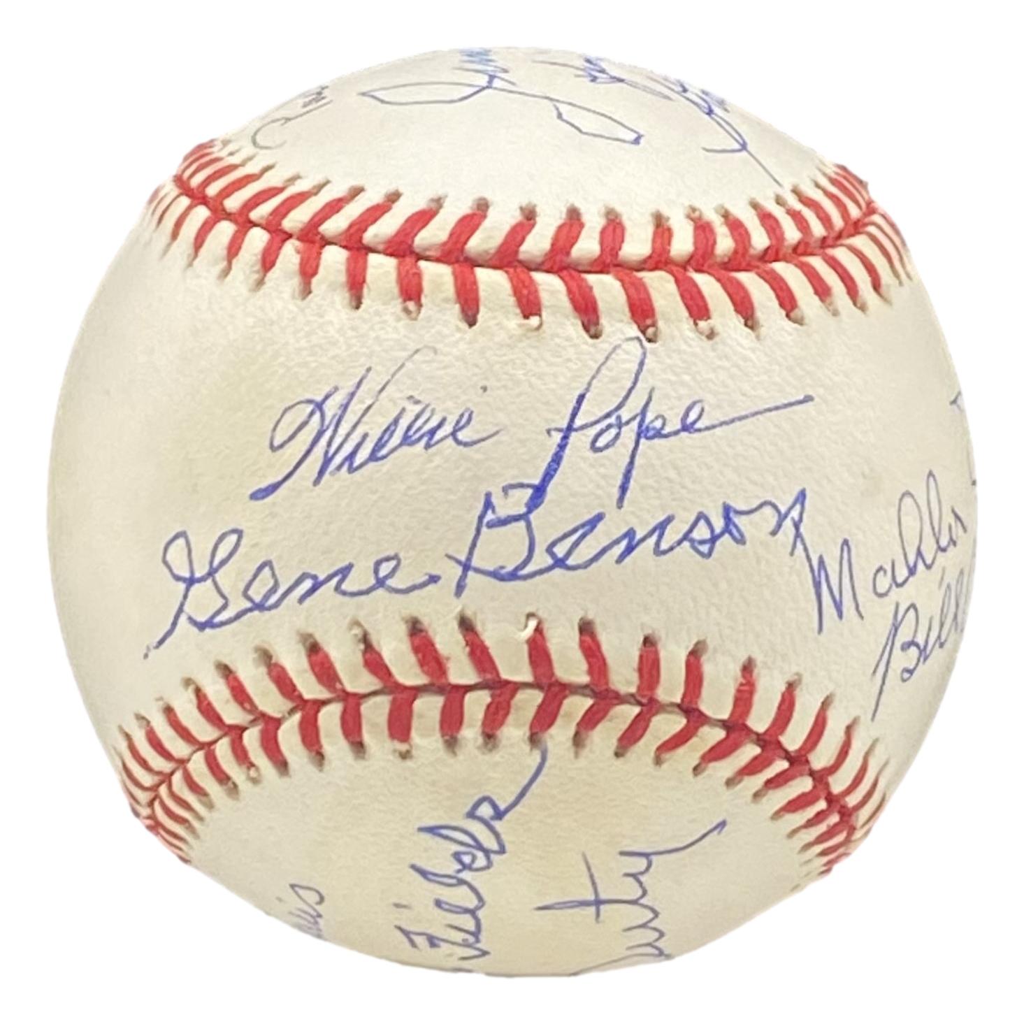 Negro League Legends OAL Baseball Signed By (11) with Wilmer Harris, Wilmer Fields, Ted Radcliffe, Willie Pope, Gene Benson (Beckett) at PristineAuction.com Negro League Legends OAL Baseball Signed By (11) with Wilmer Harris, Wilmer Fields, Ted Radcliffe, Willie Pope, Gene Benson (Beckett) at PristineAuction.com