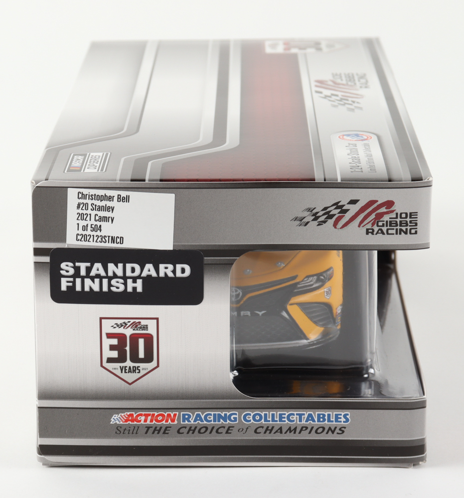 Christopher Bell Signed 2021 NASCAR #20 Stanley Camry - 1:24 Premium Action Diecast Car at PristineAuction.com Christopher Bell Signed 2021 NASCAR #20 Stanley Camry - 1:24 Premium Action Diecast Car at PristineAuction.com