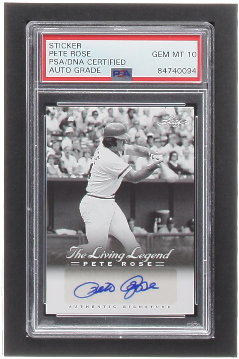 Pete Rose 2012 Leaf Pete Rose The Living Legend Autographs #AU19 (PSA) at PristineAuction.com Pete Rose 2012 Leaf Pete Rose The Living Legend Autographs #AU19 (PSA) at PristineAuction.com