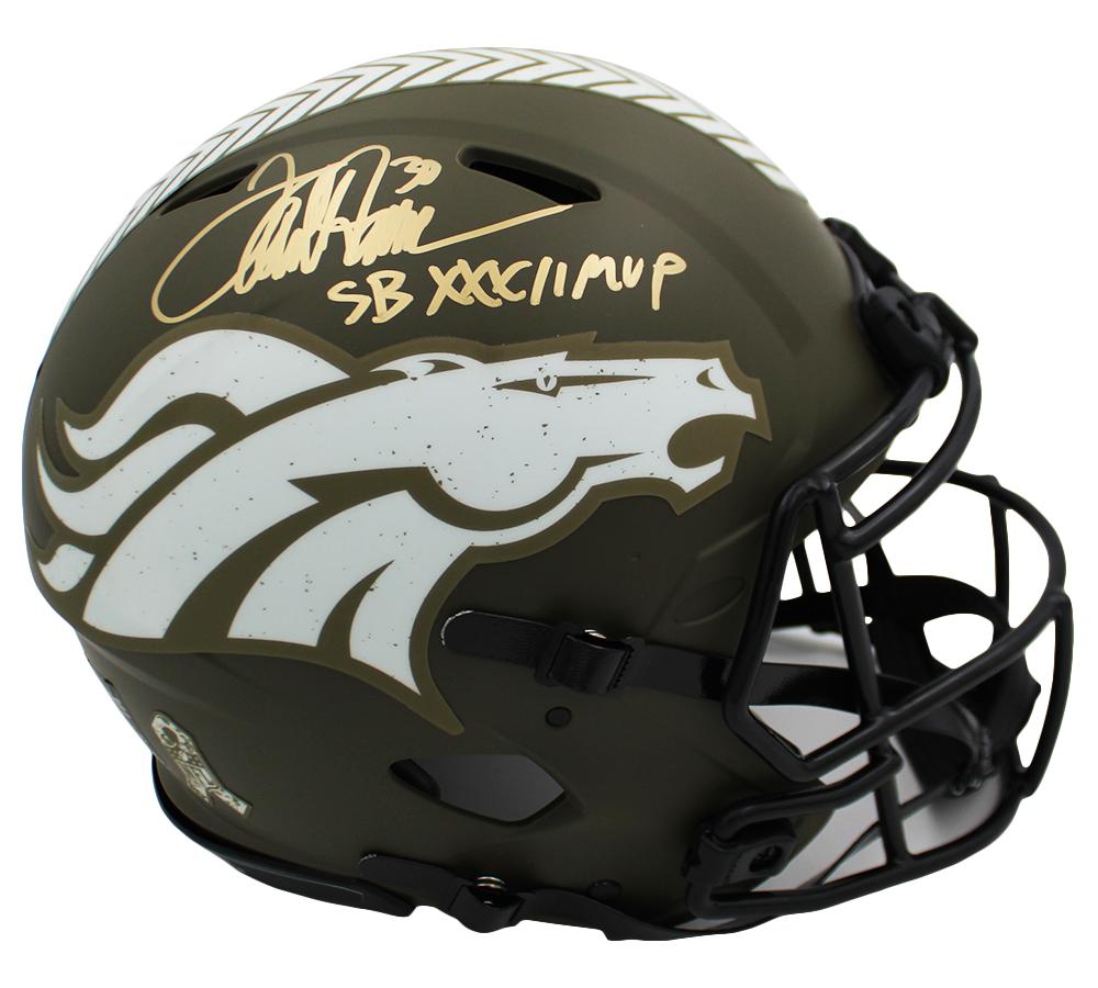 Terrell Davis Signed Broncos Speed Authentic Salute To Service Helmet Inscribed "SB XXXII MVP" (Radtke) at PristineAuction.com Terrell Davis Signed Broncos Speed Authentic Salute To Service Helmet Inscribed "SB XXXII MVP" (Radtke) at PristineAuction.com