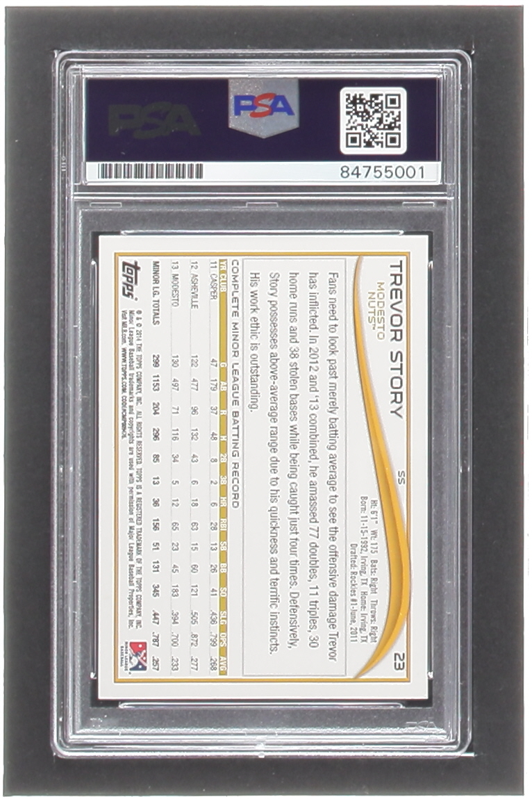 Trevor Story Signed 2014 Topps Pro Debut #23 RC (PSA) at PristineAuction.com Trevor Story Signed 2014 Topps Pro Debut #23 RC (PSA) at PristineAuction.com