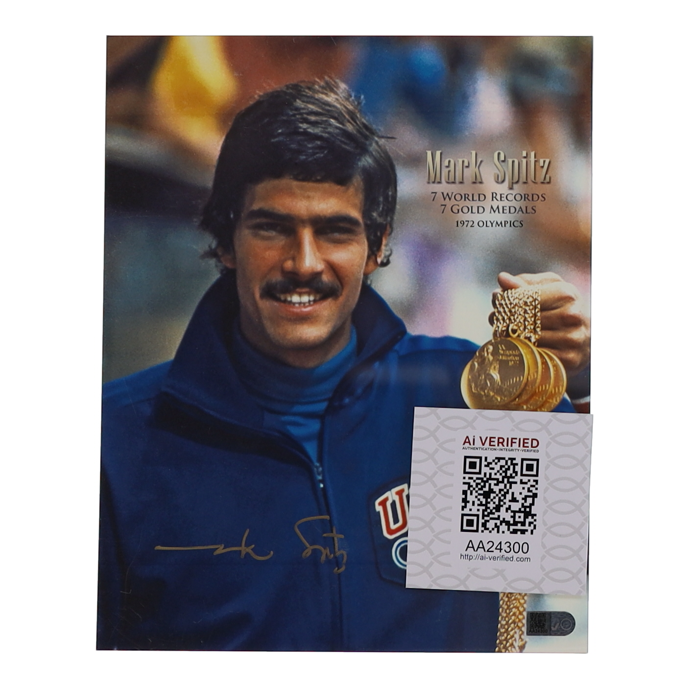 Mark Spitz Signed 8x10 Photo (AIV) at PristineAuction.com Mark Spitz Signed 8x10 Photo (AIV) at PristineAuction.com