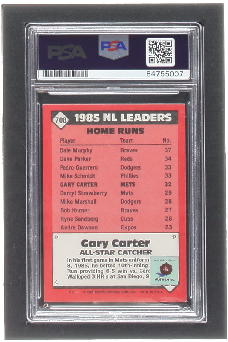 Gary Carter Signed 1986 Topps #708 AS (PSA) at PristineAuction.com Gary Carter Signed 1986 Topps #708 AS (PSA) at PristineAuction.com