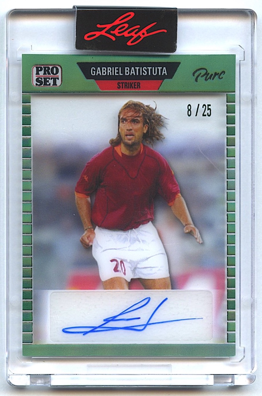Gabriel Batistuta 2023 Pro Set Pure Base 1989 #89-GB3 Green Spectrum Autograph #8/25 at PristineAuction.com Gabriel Batistuta 2023 Pro Set Pure Base 1989 #89-GB3 Green Spectrum Autograph #8/25 at PristineAuction.com