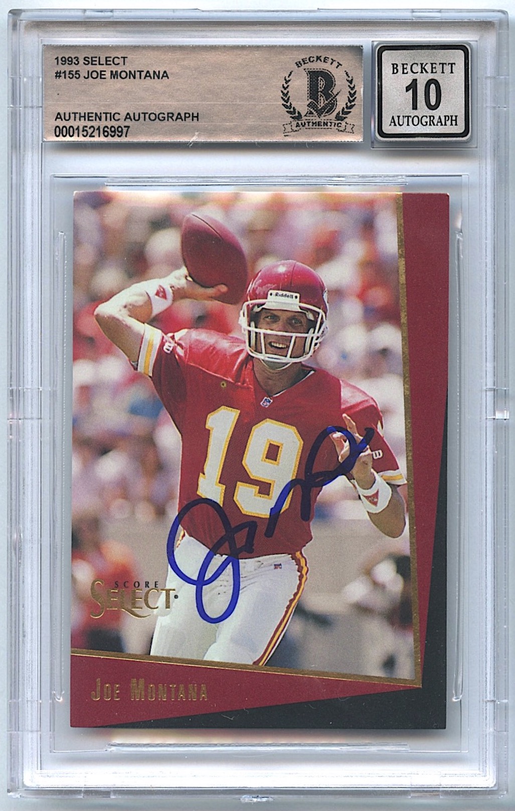 beckett graded football cards Walter Payton Autographed 1993 Goal Line Art Card #140 Chicago Bears B  RSA