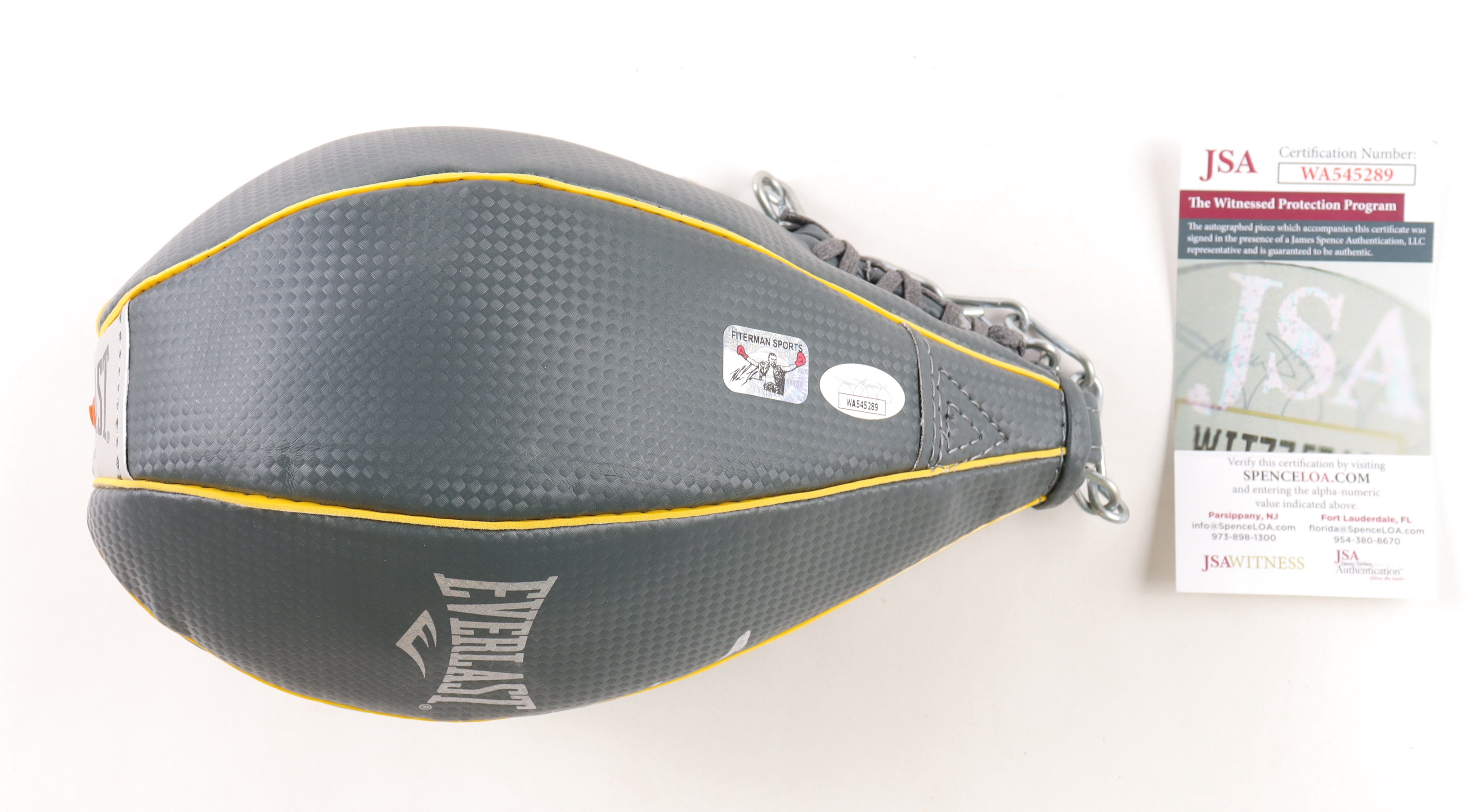 Mike Tyson Signed Everlast Speed Bag with Display Case (JSA & Tyson) at PristineAuction.com Mike Tyson Signed Everlast Speed Bag with Display Case (JSA & Tyson) at PristineAuction.com