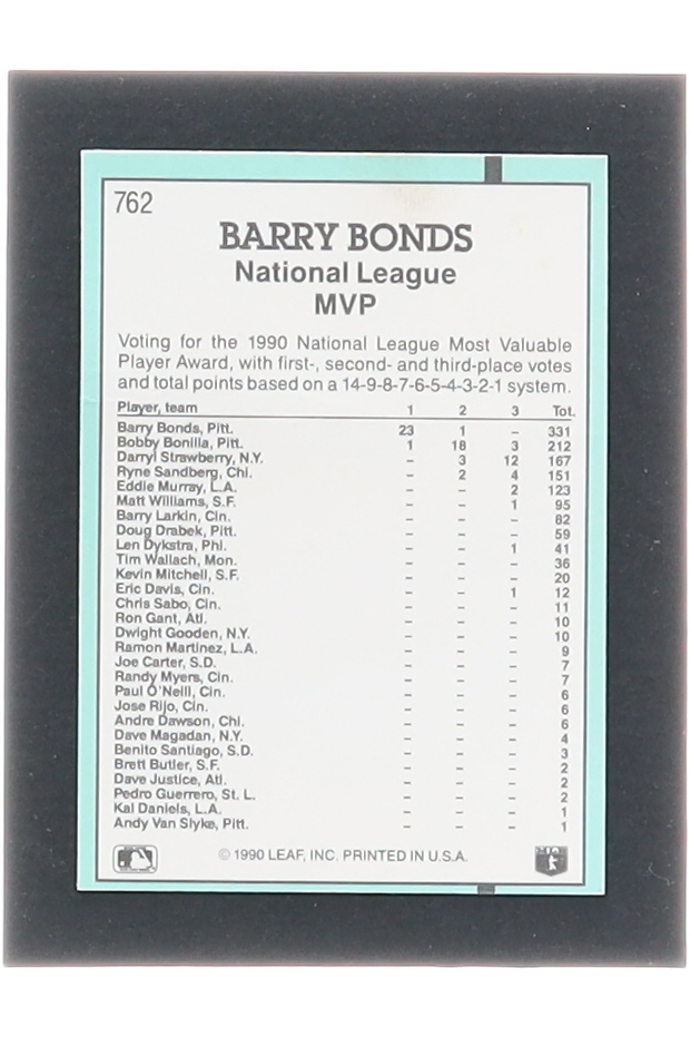 Barry Bonds 1991 Donruss #762 MVP at PristineAuction.com Barry Bonds 1991 Donruss #762 MVP at PristineAuction.com