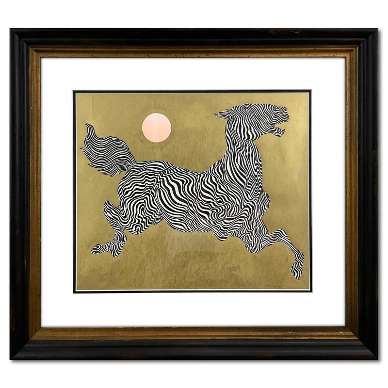 "Untitled" 29x34 Custom Framed Hand-Colored Original Drawing with Hand-Laid Gold Leaf by Guillaume Azoulay (PA) at PristineAuction.com "Untitled" 29x34 Custom Framed Hand-Colored Original Drawing with Hand-Laid Gold Leaf by Guillaume Azoulay (PA) at PristineAuction.com