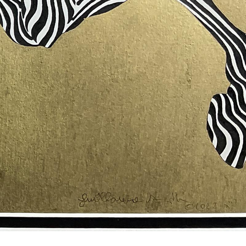 "Untitled" 29x34 Custom Framed Hand-Colored Original Drawing with Hand-Laid Gold Leaf by Guillaume Azoulay (PA) at PristineAuction.com "Untitled" 29x34 Custom Framed Hand-Colored Original Drawing with Hand-Laid Gold Leaf by Guillaume Azoulay (PA) at PristineAuction.com