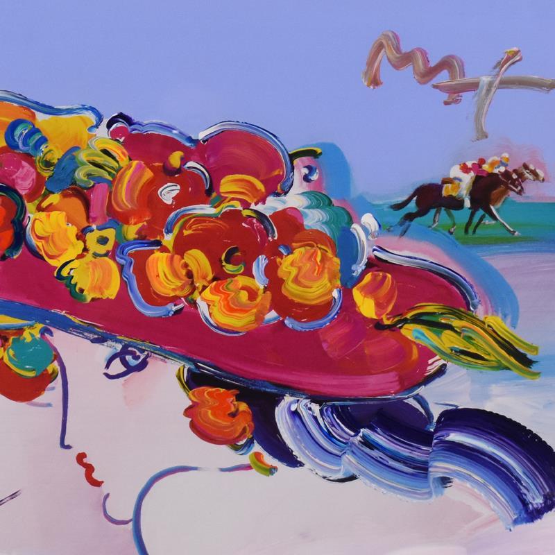 Peter Max Signed "Kentucky Oaks" Custom Framed One-Of-A-Kind Acrylic Mixed Media (PA) at PristineAuction.com Peter Max Signed "Kentucky Oaks" Custom Framed One-Of-A-Kind Acrylic Mixed Media (PA) at PristineAuction.com