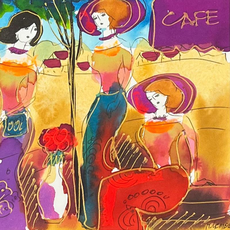 Moshe Leider Signed "Untitled" Custom Framed Original Mixed Media Watercolor Painting (PA) at PristineAuction.com Moshe Leider Signed "Untitled" Custom Framed Original Mixed Media Watercolor Painting (PA) at PristineAuction.com