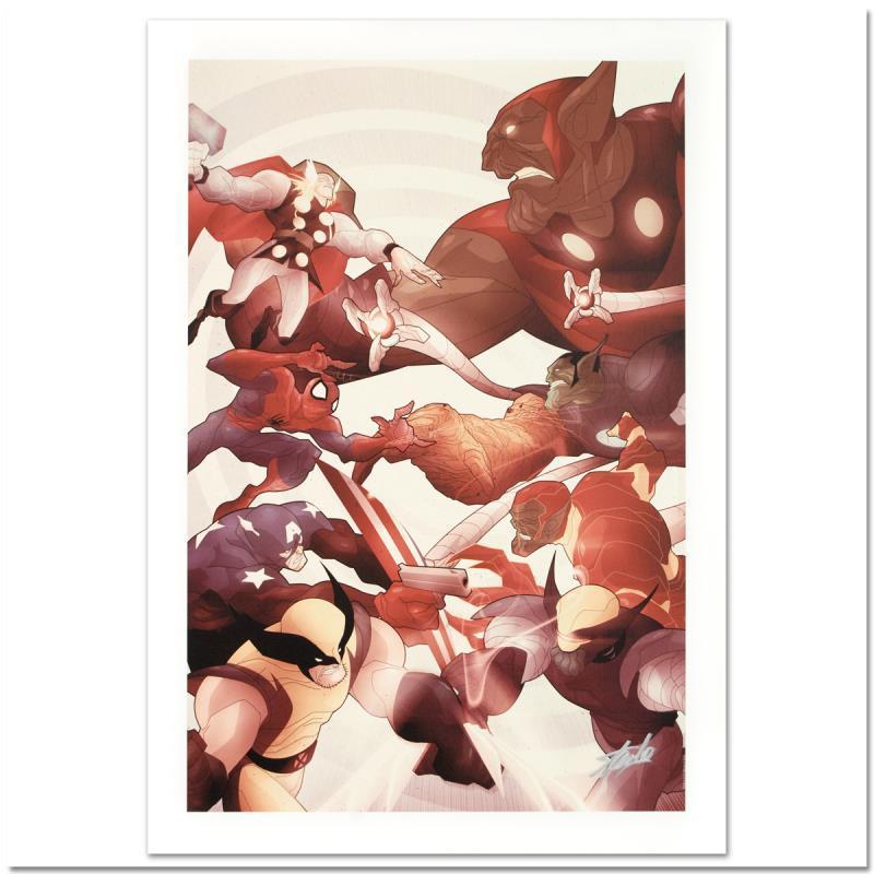Stan Lee Signed Marvel Comics "Secret Invasion: Front Line #5" LE 27x18 Giclee on Canvas (PA) at PristineAuction.com Stan Lee Signed Marvel Comics "Secret Invasion: Front Line #5" LE 27x18 Giclee on Canvas (PA) at PristineAuction.com