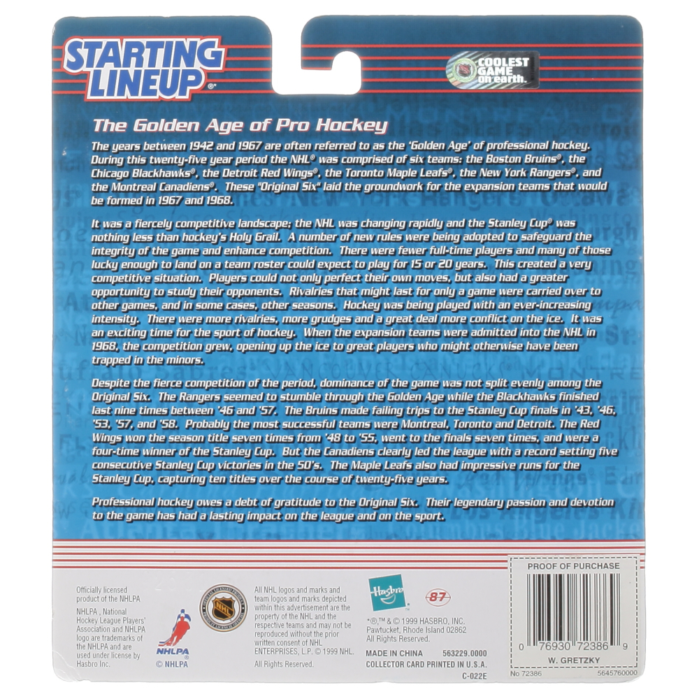 Wayne Gretzky 1999 Starting Lineup Hockey Sports Superstar Collectible Action Figure with Upper